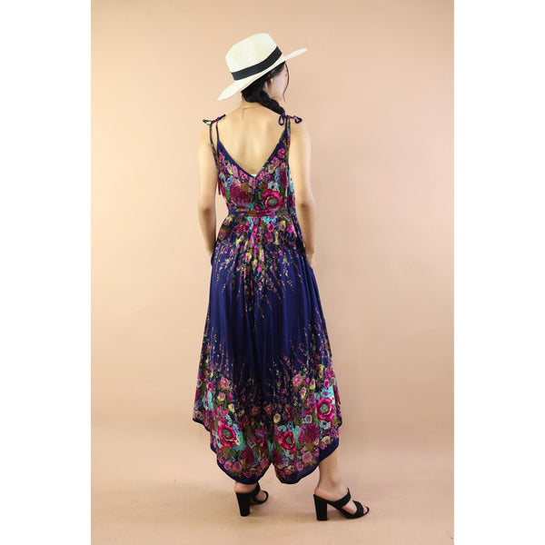 Floral Ivy Women's Jumpsuit with Belt in Navy JP0097-020010-08