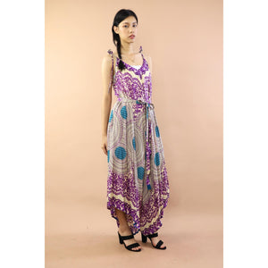 Vivid 2tone Mandala Womens Jumpsuit with Belt in Purple JP0097-020032-01