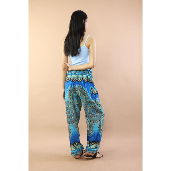 Vivid Mandala Women Harem Pants in Blue