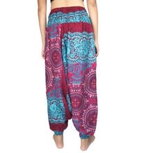 Load image into Gallery viewer, Clock nut  Unisex Aladdin drop crotch pants in Red PP0056 020067 06