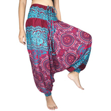 Load image into Gallery viewer, Clock nut  Unisex Aladdin drop crotch pants in Red PP0056 020067 06