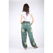 Load image into Gallery viewer, Modern Abstract Unisex Drawstring Genie Pants in Teal PP0110 030001 17