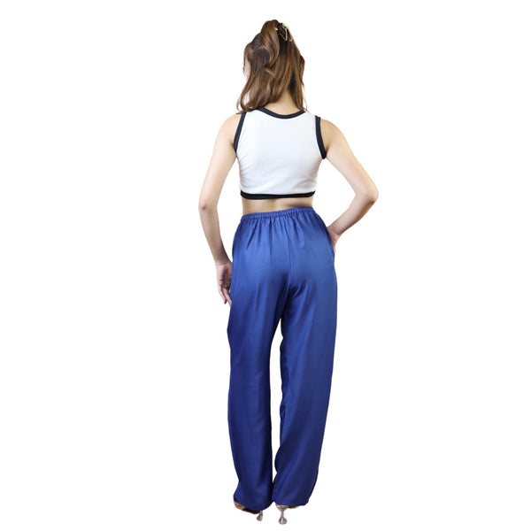 Solid Color Unisex Drawstring Wide Leg Pants in Light Blue PP0216 020000 08