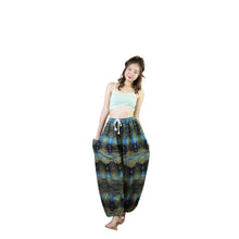 Load image into Gallery viewer, Paisley Buddha Unisex Drawstring Genie Pants in Blue PP0318 020002 05