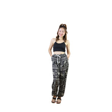 Load image into Gallery viewer, African Elephant Drawstring Genie Pants in Black PP0318 020004 01