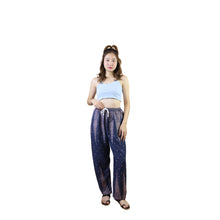 Load image into Gallery viewer, Peacock Feather Drawstring Genie Pants in Navy PP0318 020015 07