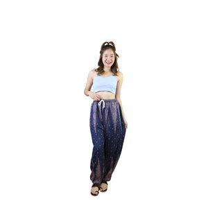 Peacock Feather Drawstring Genie Pants in Navy PP0318 020015 07