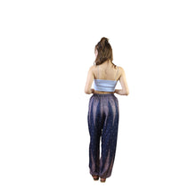 Load image into Gallery viewer, Peacock Feather Drawstring Genie Pants in Navy PP0318 020015 07