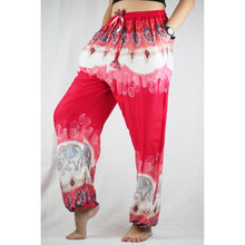 Load image into Gallery viewer, Solid Top Elephant Unisex Drawstring Genie Pants in Red PP0110 020017 05