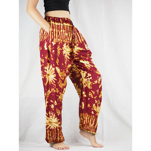 Tie dye Unisex Drawstring Genie Pants in Red PP0110 020055 02