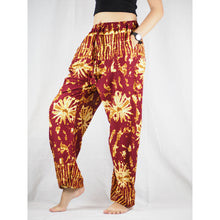 Load image into Gallery viewer, Tie dye Unisex Drawstring Genie Pants in Red PP0110 020055 02