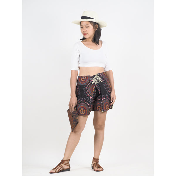 Mandala Women's Wrap Shorts Pants in Black PP0205 020151 06