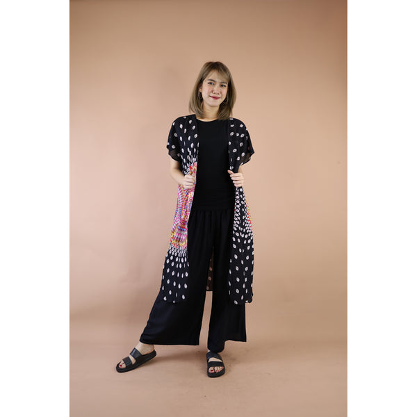 Sunflower 173  Women's Kimono in Black JK0030 020173 04