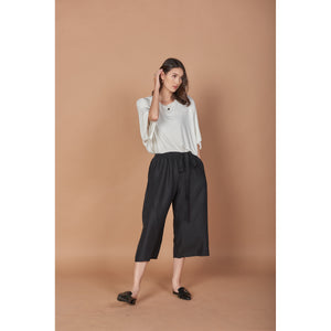 Solid Color Women's 3/4 Pants in Black PP0314 020000 10