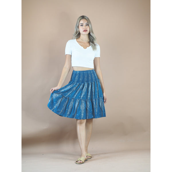 Peacock Feather Women's Skirt in Ocean Blue SK0090 020015 02