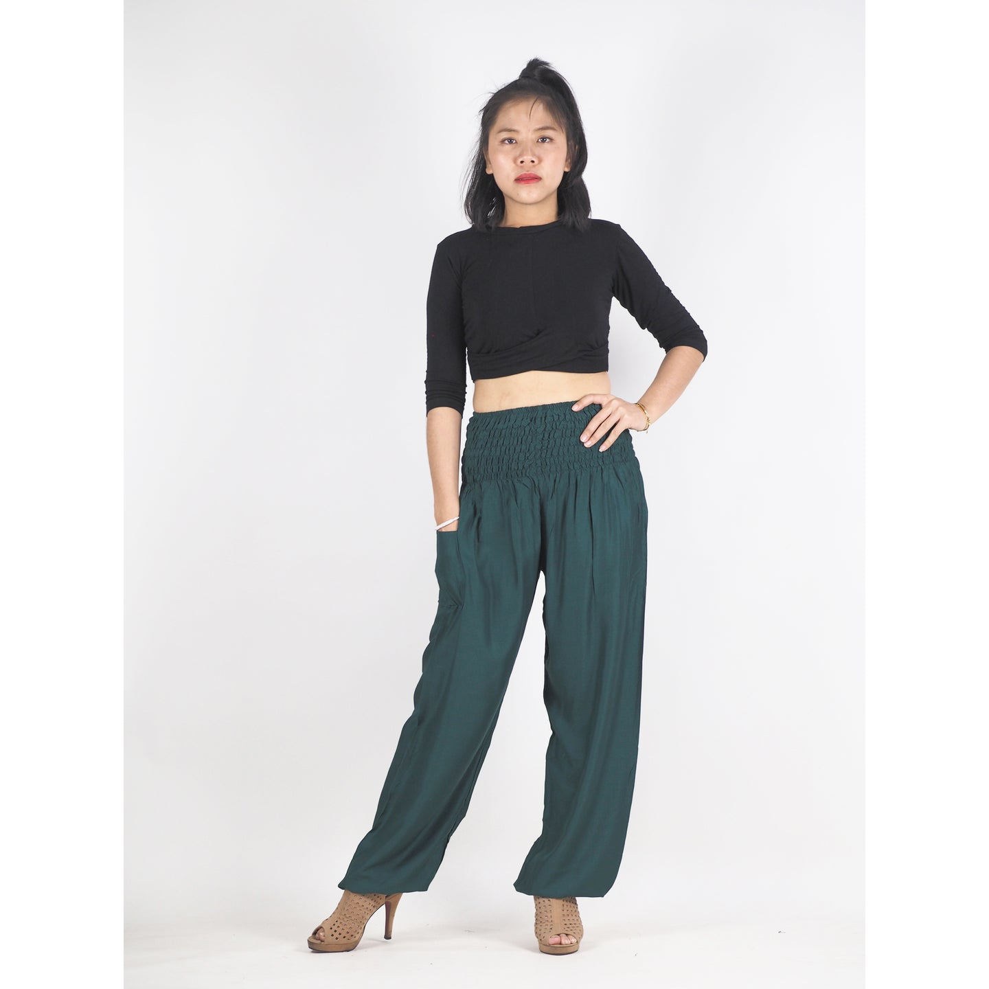 Solid color 0 women harem pants in Teal PP0004 020000 17