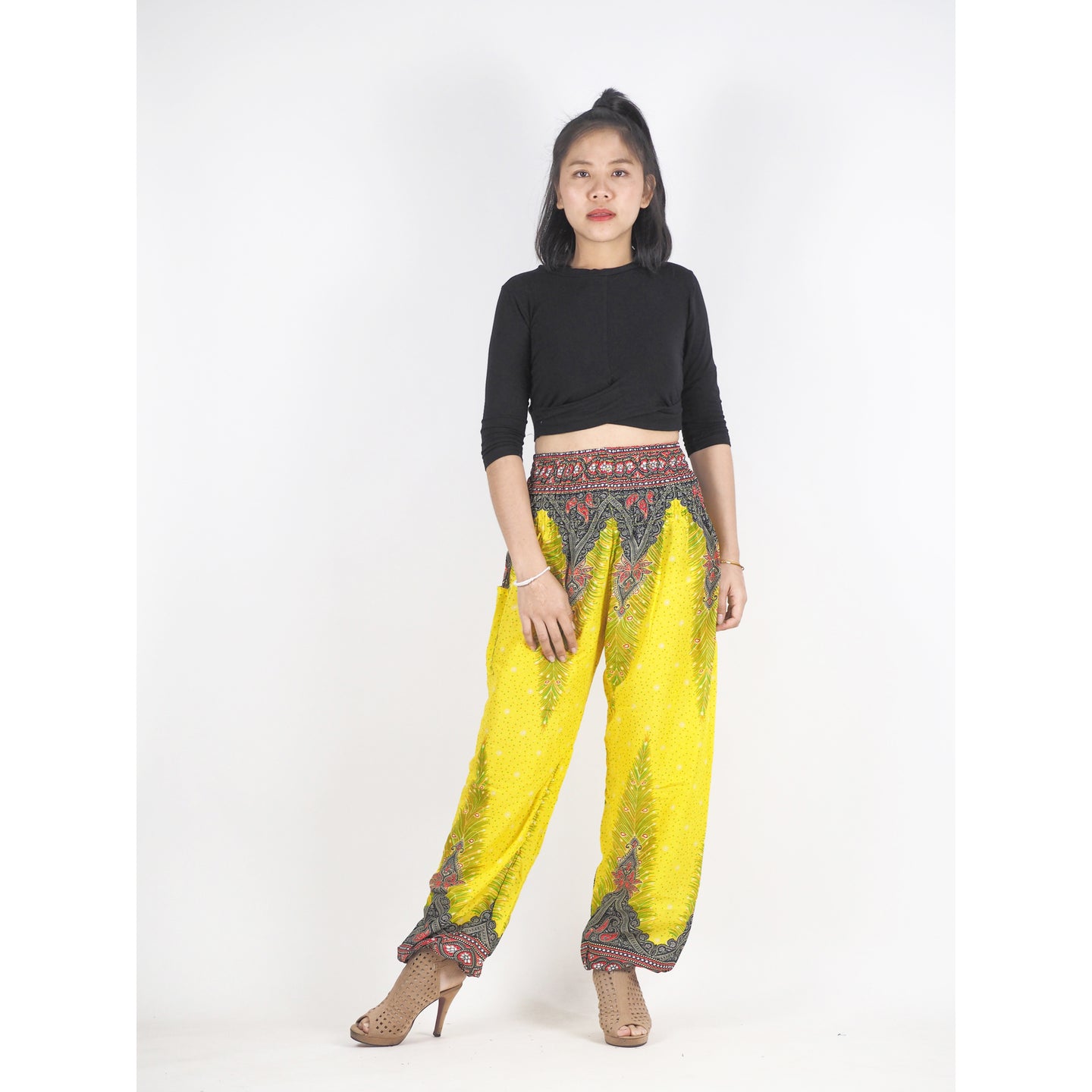 Peacock 168 women harem pants in Yellow PP0004 020168 04