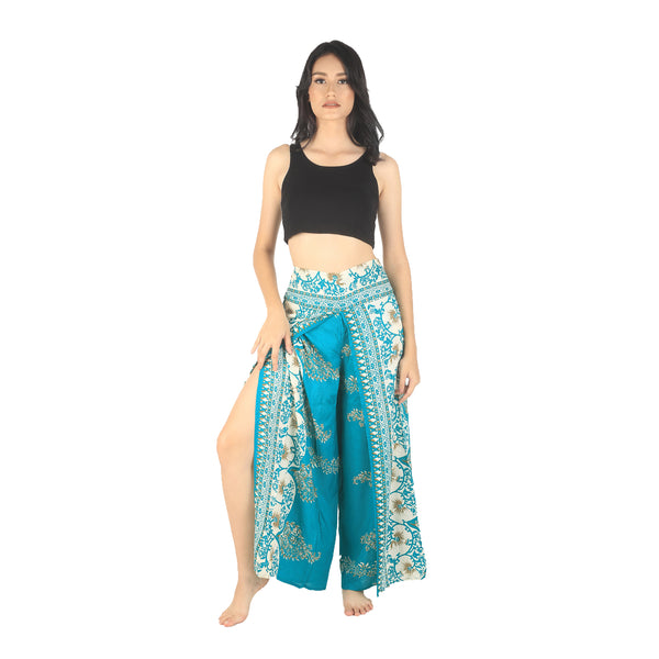  DodutopZG Flowy Pants, Women Casual Ethnic Style Vintage Print  Wide Leg Palazzo Pants High Waisted Long Pants Lounge Trousers 01-Green  Small : Clothing, Shoes & Jewelry
