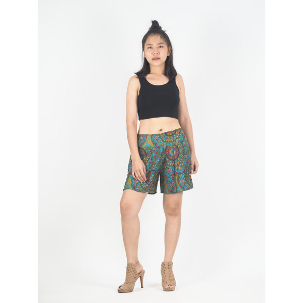 Mandala Women's Wrap Shorts Pants in Ocean Blue PP0205 020114 04