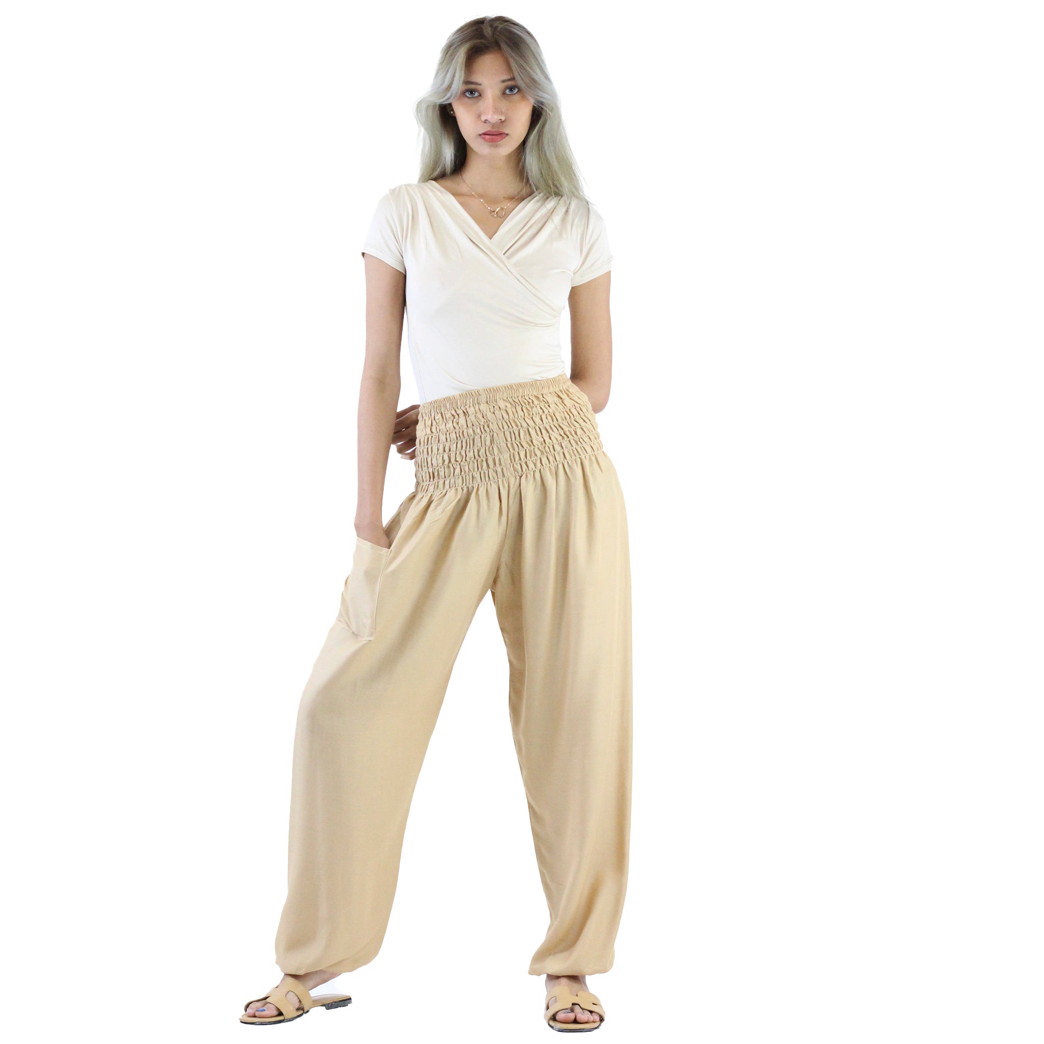 Women High Waisted Harem Pants Fold Over Baggy Loose Boho Pants Ankle  Length Beach Long Pant Yoga Sports Trouser - Walmart.com